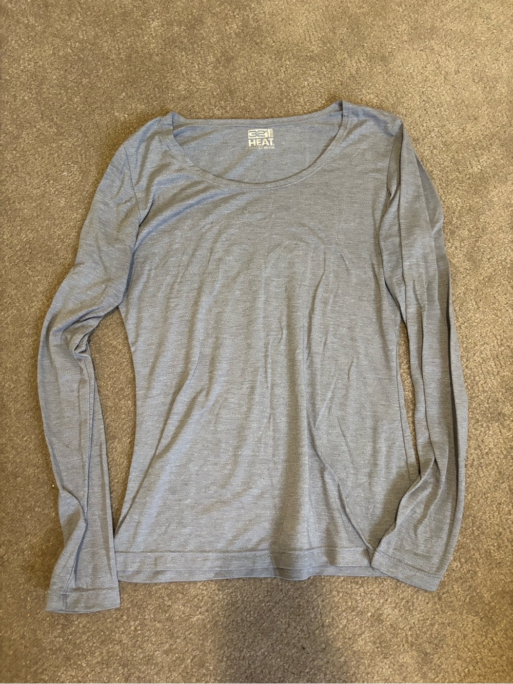 32 Degrees Women's Long Sleeve Scoop Neck Top - Light Gray
